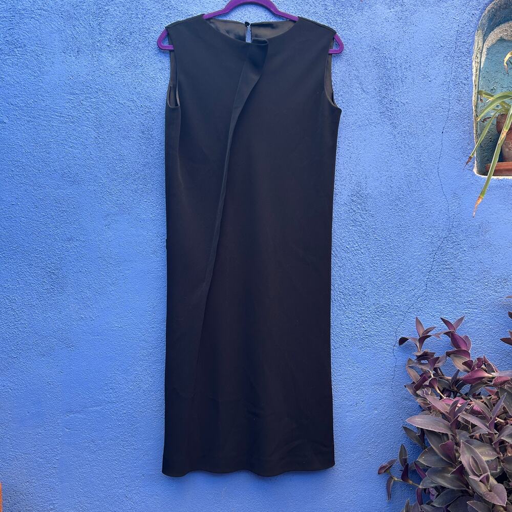 kriza vintage wool blend sleeveless black shift dress